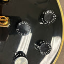 Pre-owned Gibson 1988 Les Paul Custom electric guitar ebony with gold hardware and volume/tone knobs