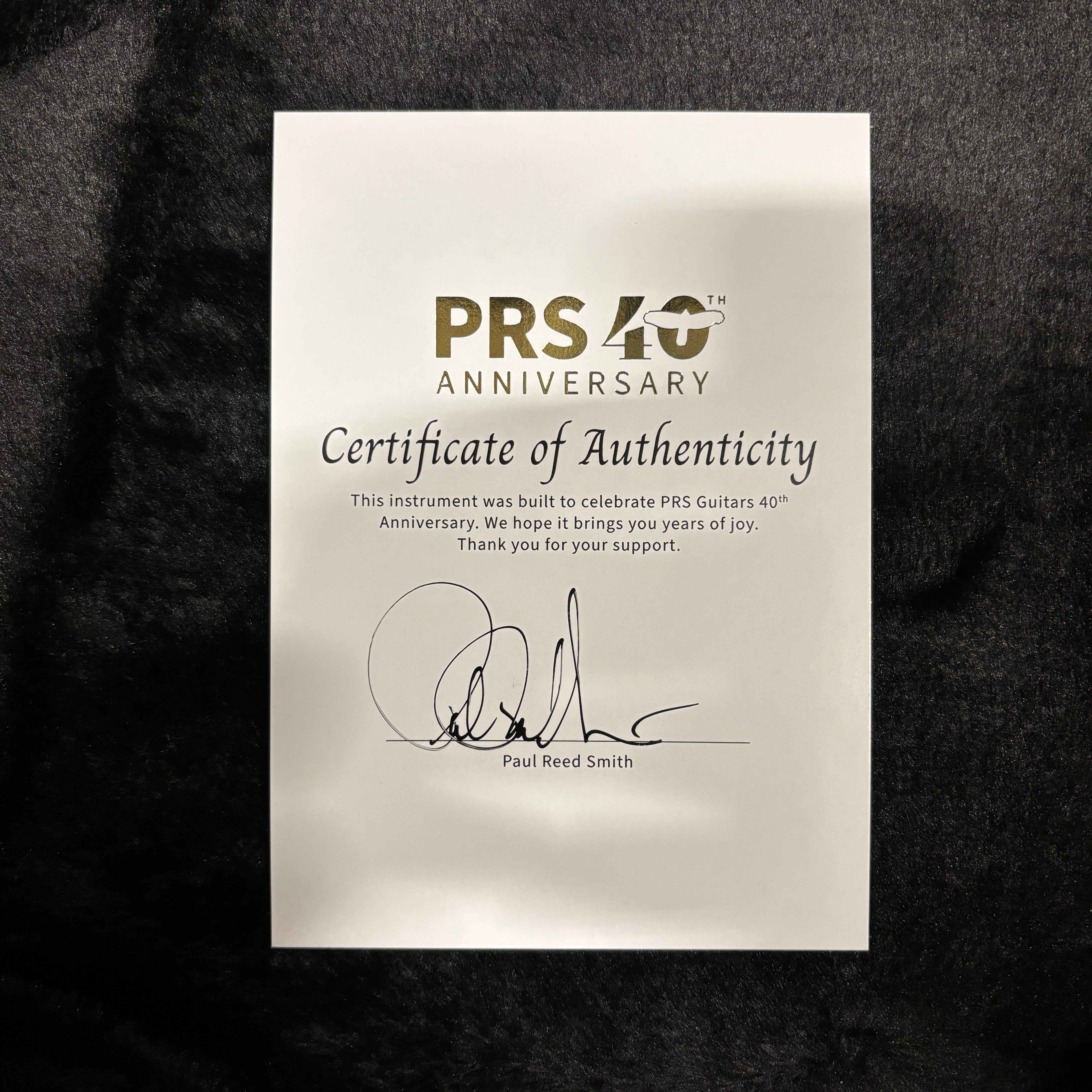 Paul Reed Smith 40th Anniversary Custom 24 Limited Edition electric guitar Tiger Eye with Certificate of Authenticity