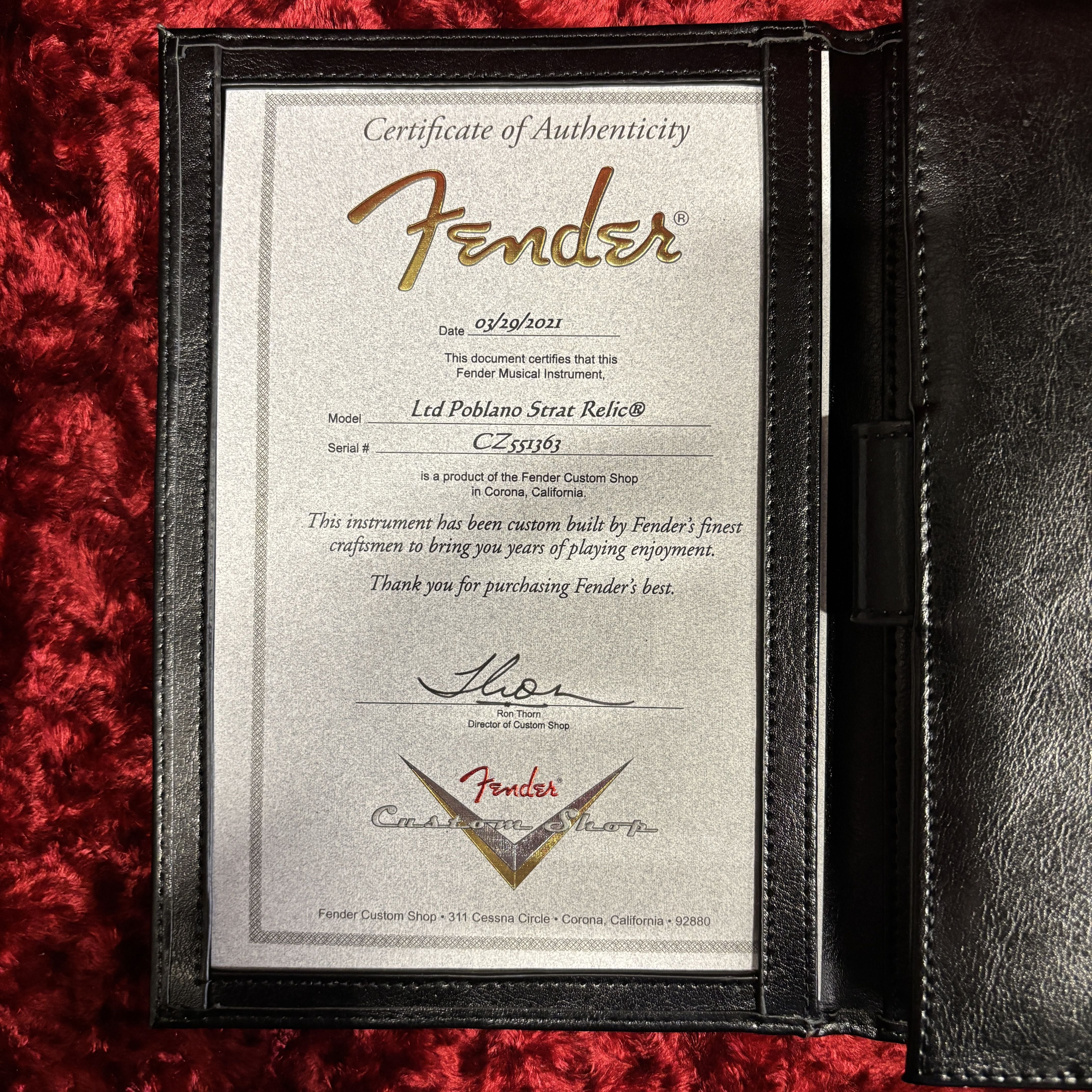 Fender Custom Shop Ltd Poblano Stratocaster pre-owned electric guitar Aged White Blonde with Certificate of Authenticity