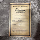 Eastman E20P natural pre-owned acoustic guitar certificate of authenticity document
