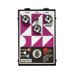 Maestro Agena envelope filter pedal purple geometric design with controls