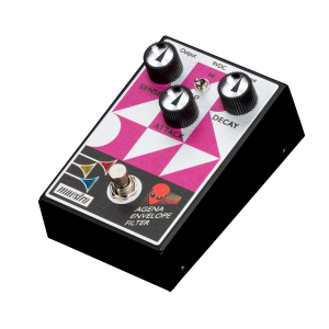 Maestro Agena envelope filter pedal magenta finish with three control knobs