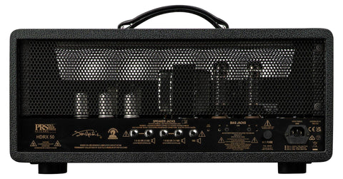 Paul Reed Smith HDRX 50-watt amplifier head black with tube configuration and gold-lettered control panel