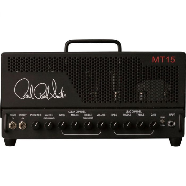 Paul Reed Smith MT15 guitar amplifier head black with dual channels and reverb
