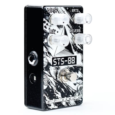Catalin Bread STS-88 Flanger Reverb pedal black and white graphic finish with four knobs