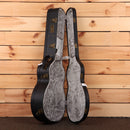 Eastman AC622CE acoustic guitar case sunburst black exterior grey velvet interior