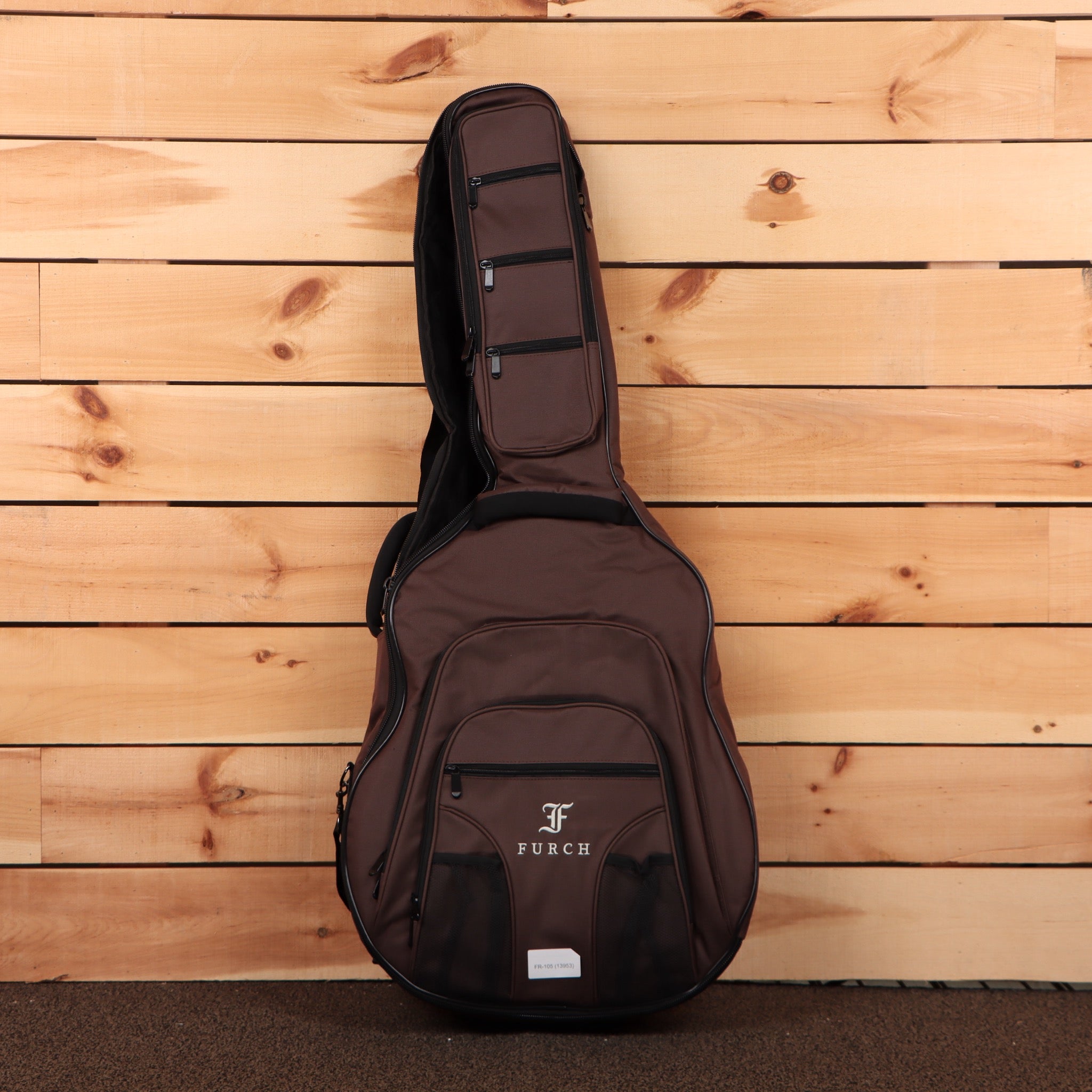 Furch Blue OM/CMA natural acoustic guitar case with multiple compartments