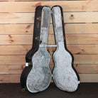 Eastman AC822CEFF natural acoustic guitar hardshell case with gray velvet interior