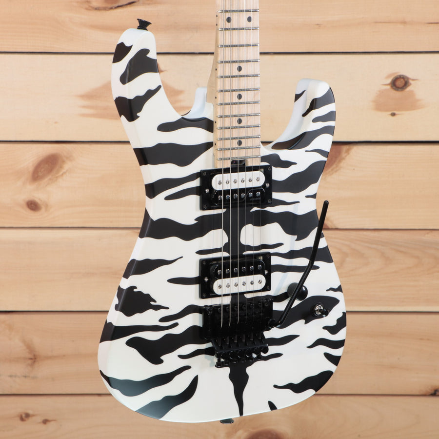 Charvel Satchel Signature ProMod DK22 HH FR M electric guitar satin white bengal stripe with dual humbuckers
