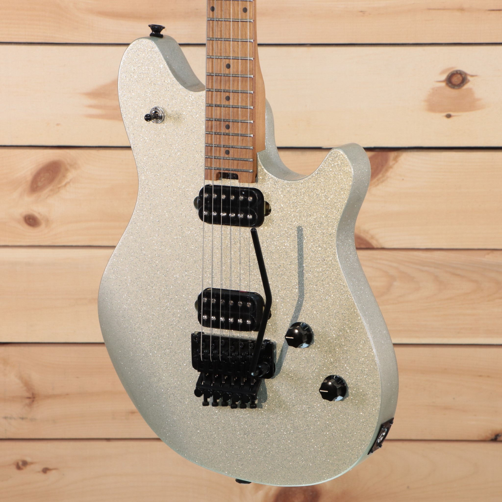 EVH Wolfgang WG Standard electric guitar Silver Sparkle with dual humbucker pickups