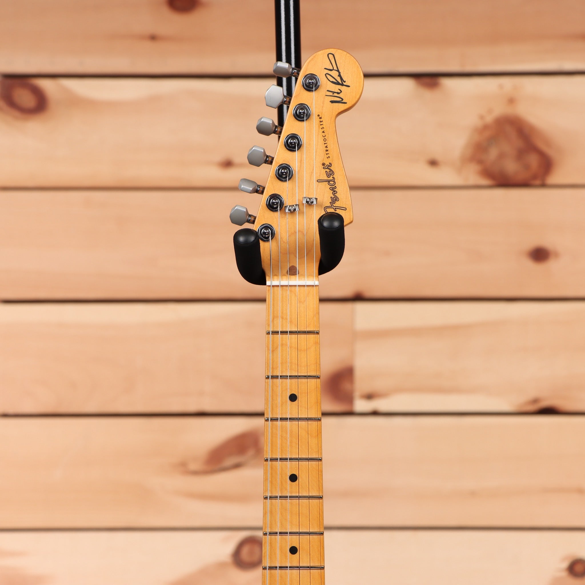 Fender Nile Rodgers Hitmaker Stratocaster electric guitar Olympic White with signed headstock and maple neck