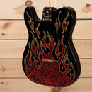 Fender James Burton Telecaster electric guitar red paisley flames with intricate flame body inlay design