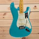 Fender American Professional II Stratocaster electric guitar Miami Blue with maple neck and single-coil pickups