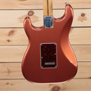 Fender Player Plus Stratocaster electric guitar Aged Candy Apple Red with dark tortoiseshell pickguard