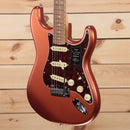 Fender Player Plus Stratocaster electric guitar Aged Candy Apple Red with dark tortoiseshell pickguard