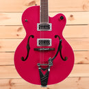 Gretsch G6120THR Brian Setzer Signature Hot Rod semi-hollowbody electric guitar Candy Magenta with f-holes