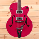 Gretsch G6120THR Brian Setzer Signature Hot Rod semi-hollowbody electric guitar Candy Magenta with f-holes