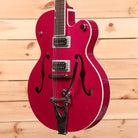 Gretsch G6120THR Brian Setzer Signature Hot Rod semi-hollowbody electric guitar Candy Magenta with f-holes and dual humbuckers
