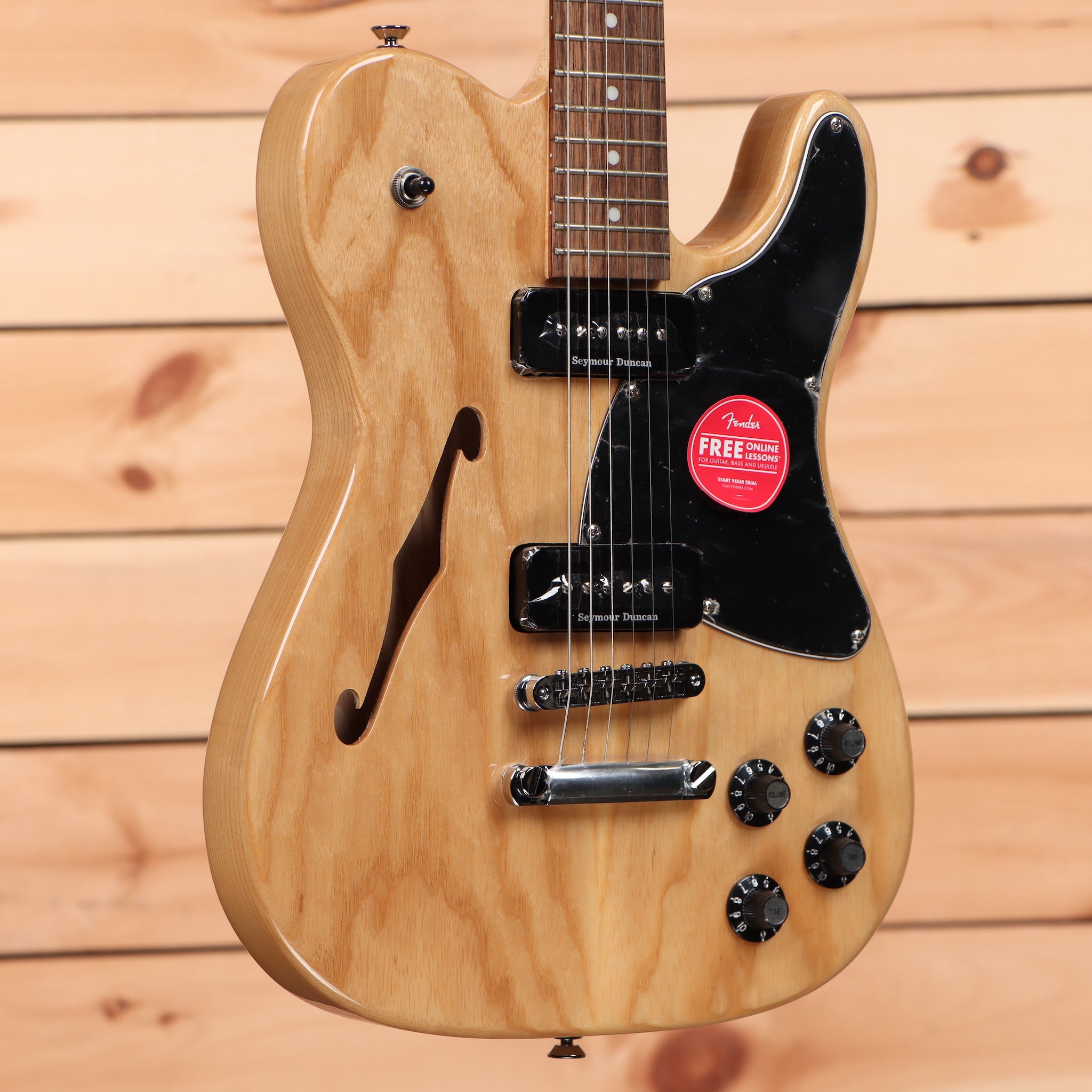 Fender Jim Adkins JA90 Telecaster Thinline semi-hollow electric guitar natural with Seymour Duncan pickups