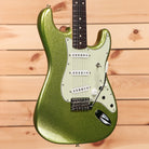 Fender Custom Shop Dick Dale Stratocaster electric guitar Chartreuse Sparkle with white pickguard and single-coil pickups