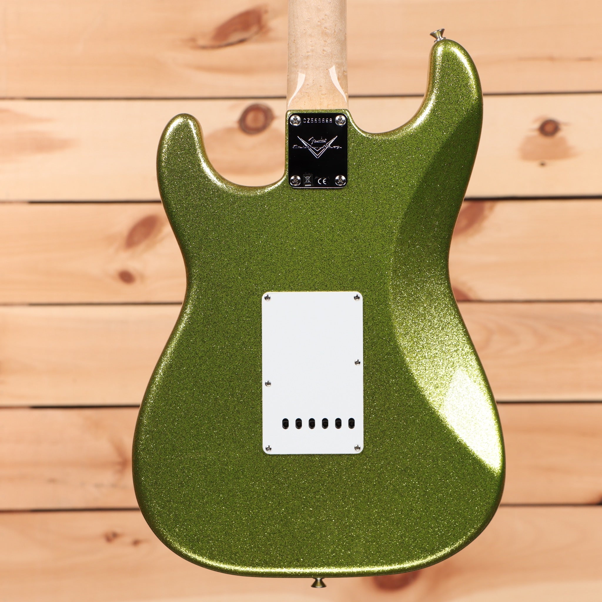Fender Custom Shop Dick Dale Stratocaster electric guitar Chartreuse Sparkle with white pickguard