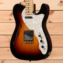 Fender Custom Shop 1968 Thinline Telecaster semi-hollow electric guitar 3-Color Sunburst relic with pearloid pickguard
