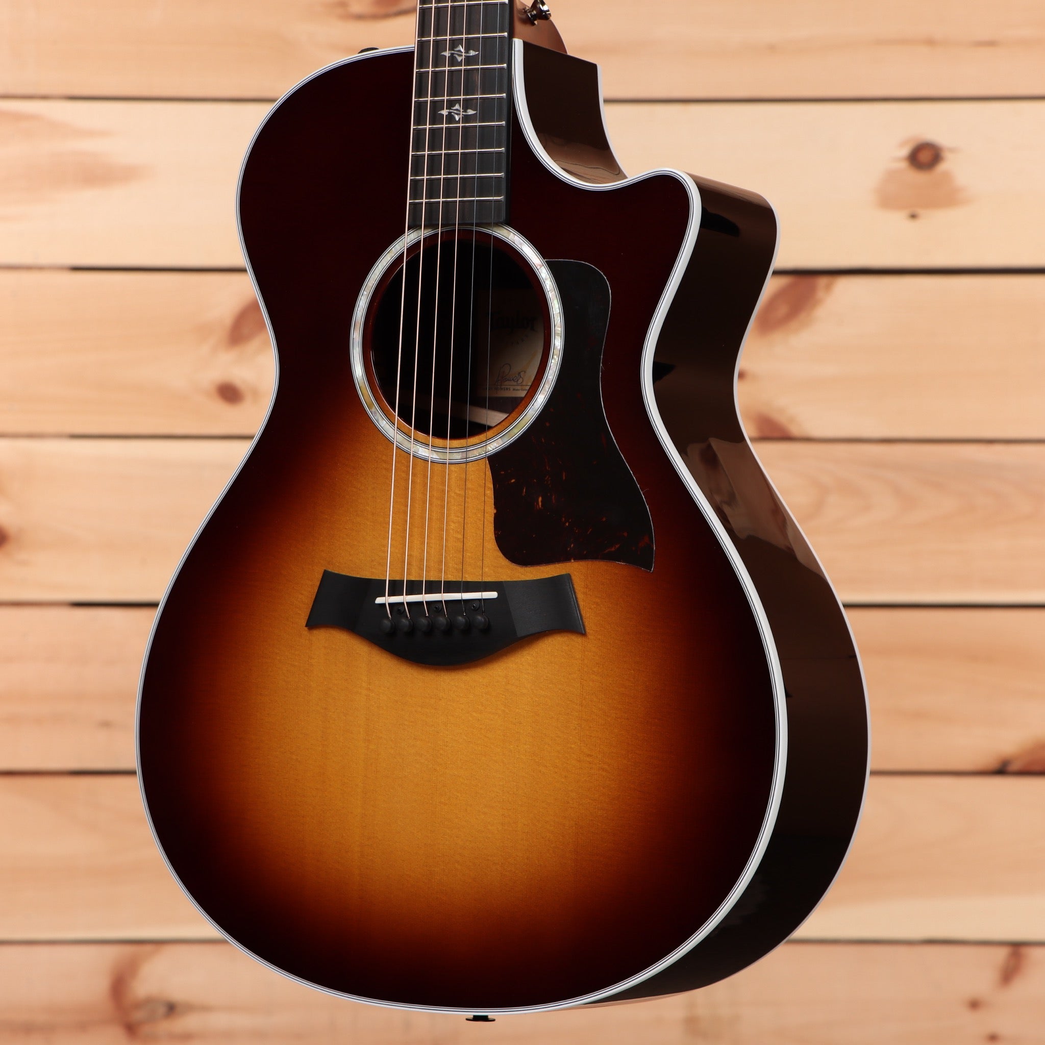 Taylor 412ce Grand Concert acoustic-electric guitar Tobacco Sunburst with venetian cutaway
