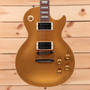 Gibson Slash Victoria Les Paul Standard Goldtop electric guitar with dual humbucker pickups and gold hardware