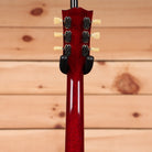 Gibson Les Paul Deluxe 70s electric guitar 70s cherry sunburst with dual humbuckers and cream tuning pegs