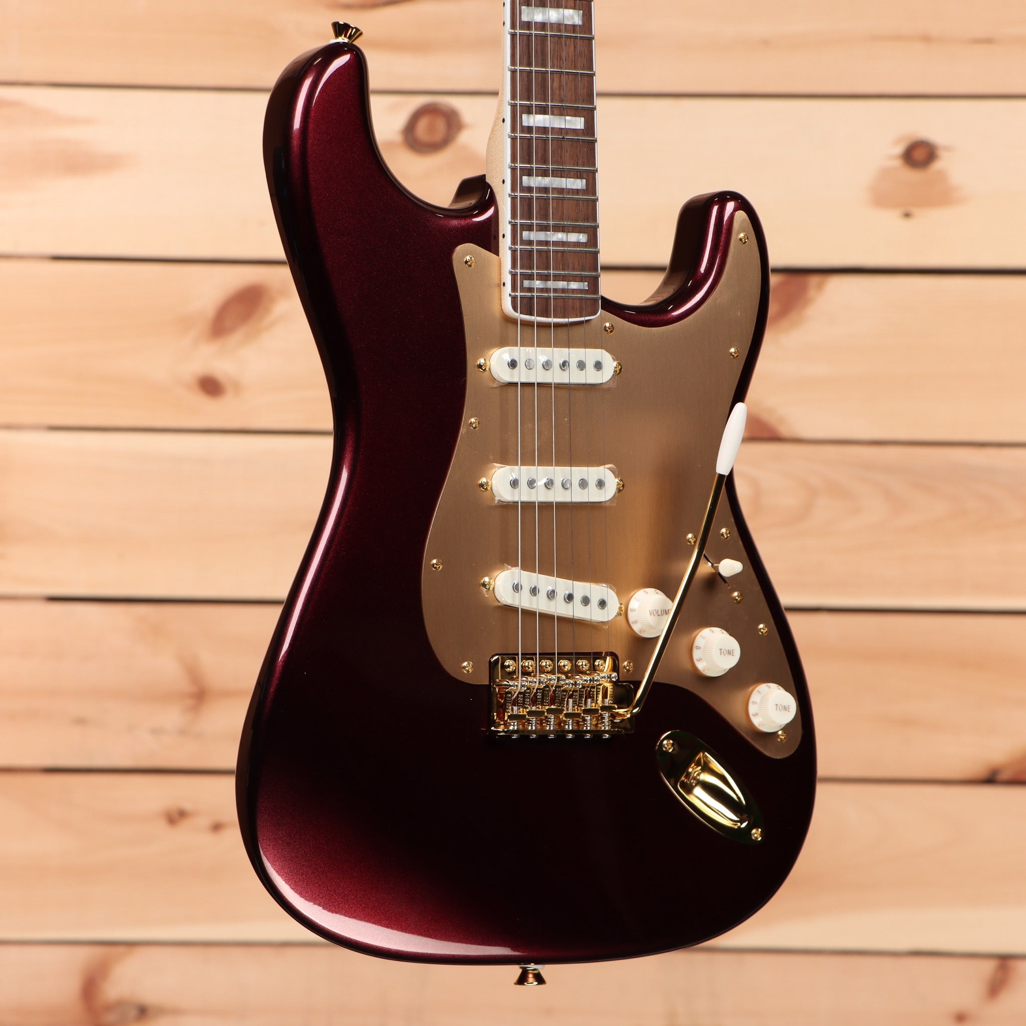 Squier 40th Anniversary Stratocaster - Ruby Red Metallic – Righteous Guitars