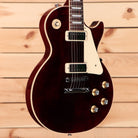 Gibson Les Paul 70s Deluxe wine red electric guitar with dual humbucker pickups and white pickguard
