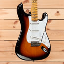 Pre-owned Fender Custom Shop Eric Clapton Signature Stratocaster Journeyman Relic 2-Color Sunburst electric guitar with white pickguard