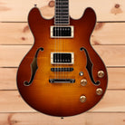 Eastman T184mx semi-hollow electric guitar Goldburst with dual humbucker pickups and f-holes