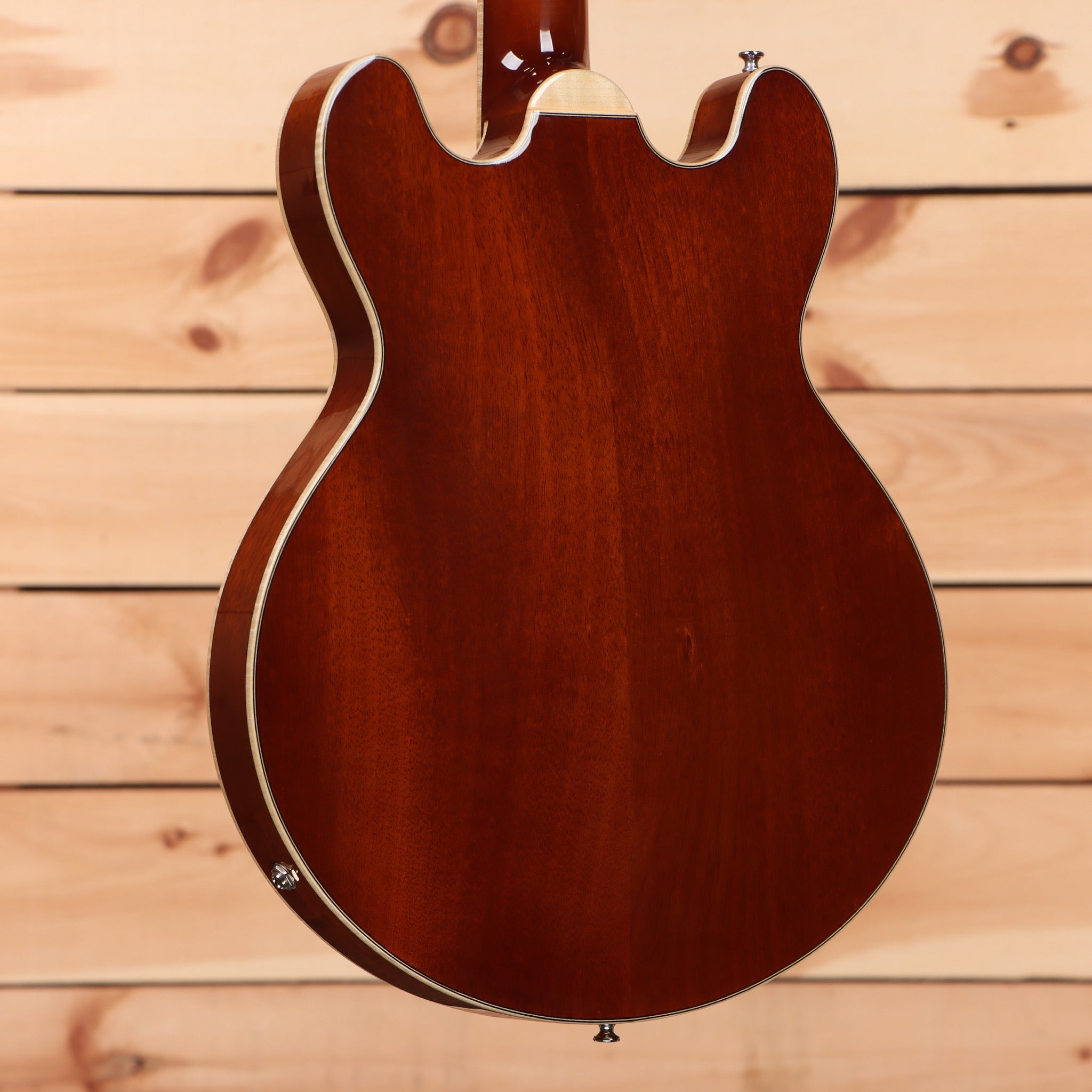 Eastman T184MX semi-hollow body electric guitar Goldburst with white binding and f-holes