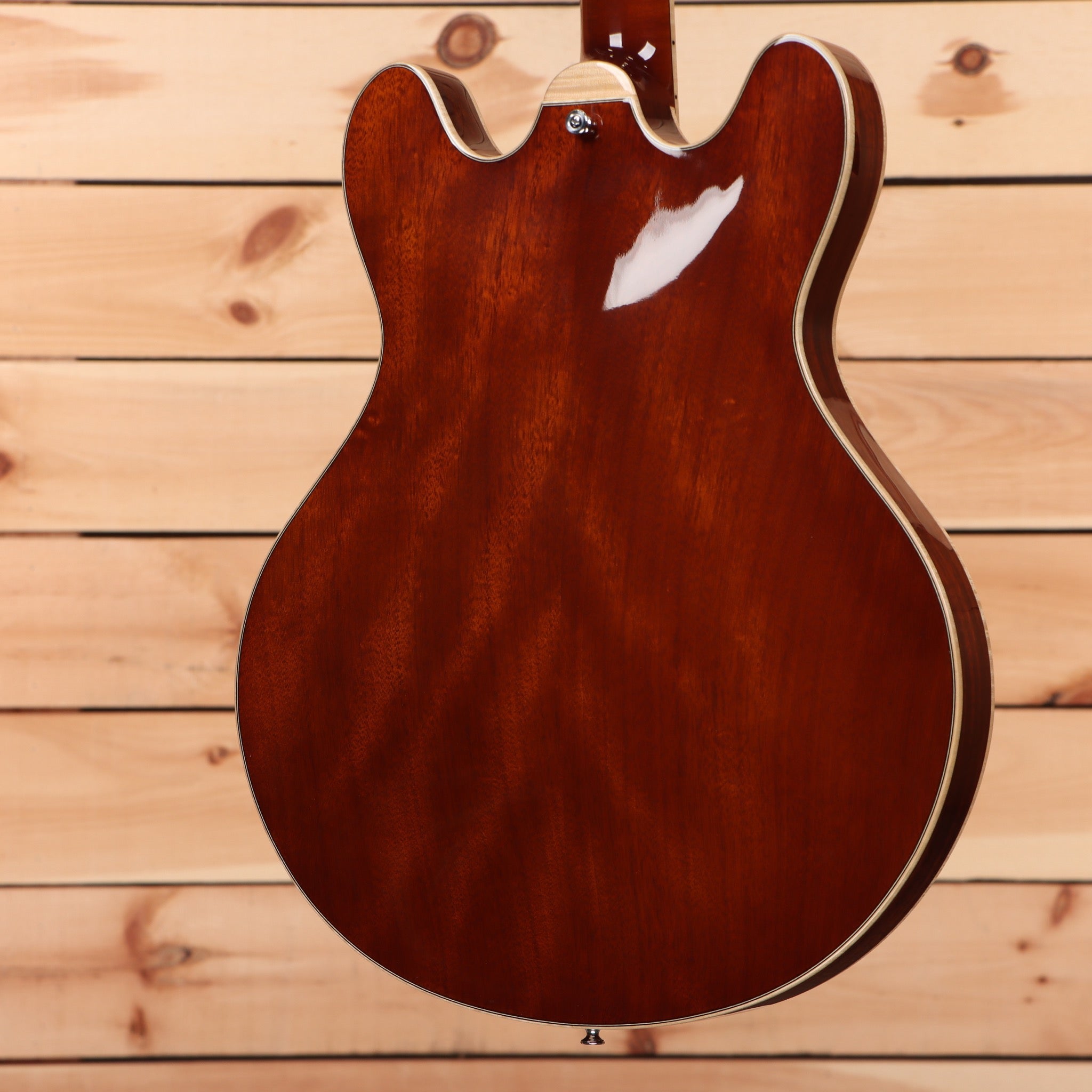 Eastman T186MX semi-hollow electric guitar goldburst finish with f-hole and maple binding