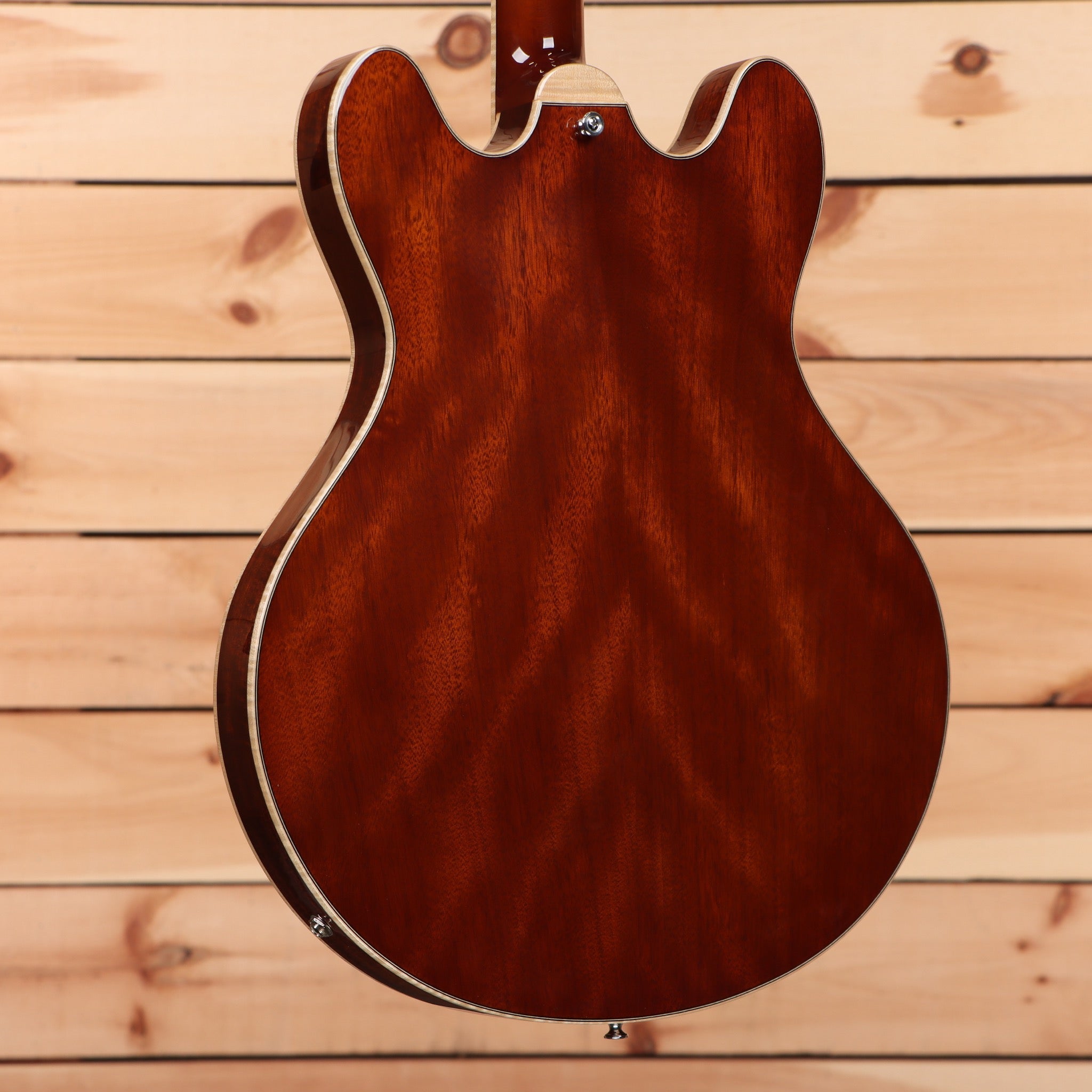 Eastman T186mx semi-hollow body electric guitar goldburst finish with white binding and maple neck