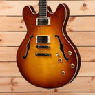 Eastman T186mx semi-hollow electric guitar Goldburst with flamed maple top and dual humbuckers