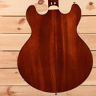 Eastman T185MX semi-hollow body electric guitar goldburst finish with f-holes and cream binding