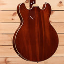 Eastman T185MX semi-hollow body electric guitar Goldburst with white binding and maple neck