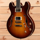Eastman T185MX semi-hollow electric guitar Goldburst with dual humbuckers and f-holes