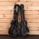 Eastman T185MX semi-hollow body electric guitar Goldburst with black velvet-lined hard case