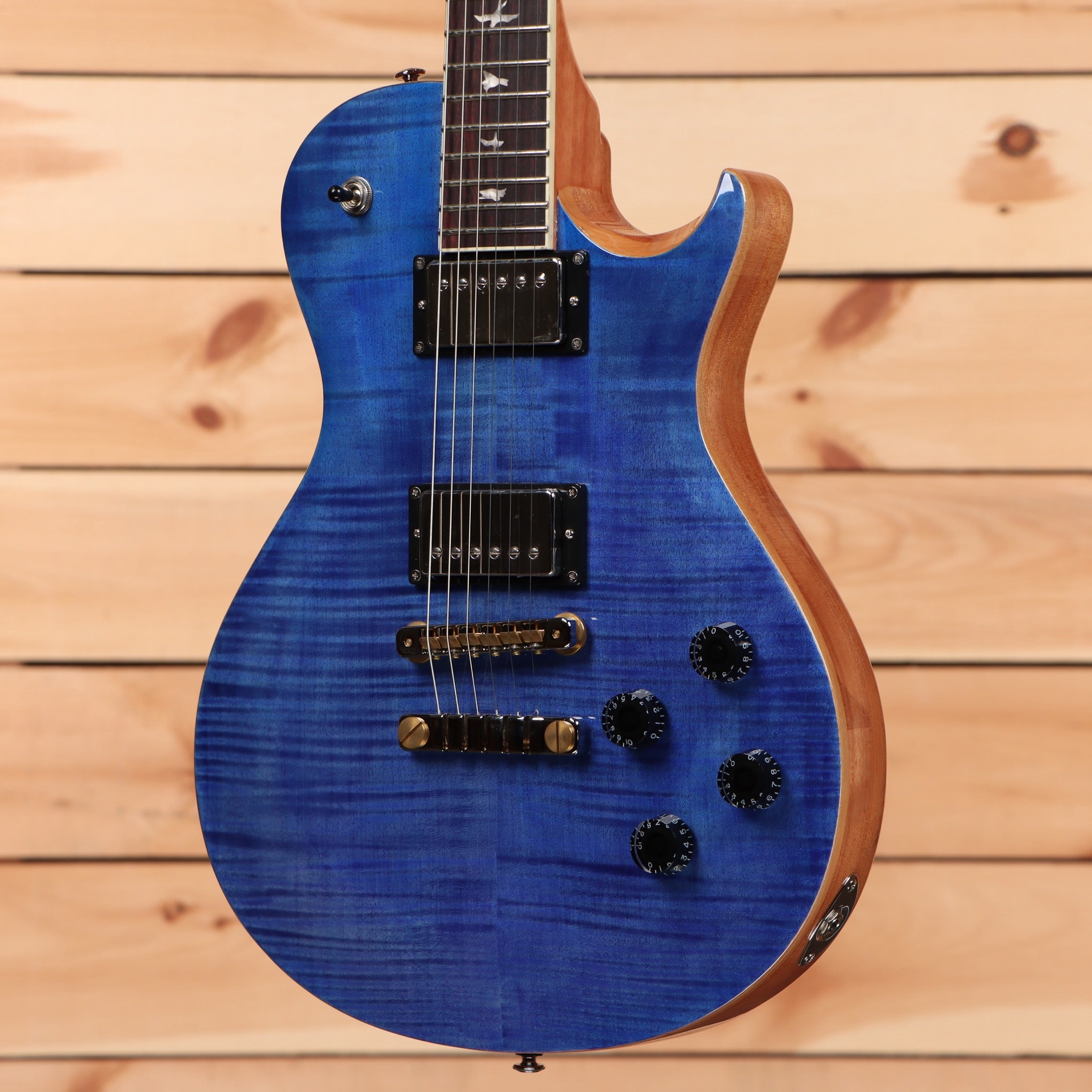 Paul Reed Smith SE McCarty 594 Singlecut electric guitar Faded Blue with flamed maple top and dual humbuckers