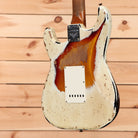 Fender Custom Shop Limited Roasted 1960 Stratocaster Super Heavy Relic electric guitar Aged Olympic White over 3-Color Sunburst with single-coil pickups