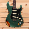 Fender Custom Shop Limited Dual-Mag II Stratocaster Heavy Relic - Aged Sherwood Green Metallic over 3 Color Sunburst