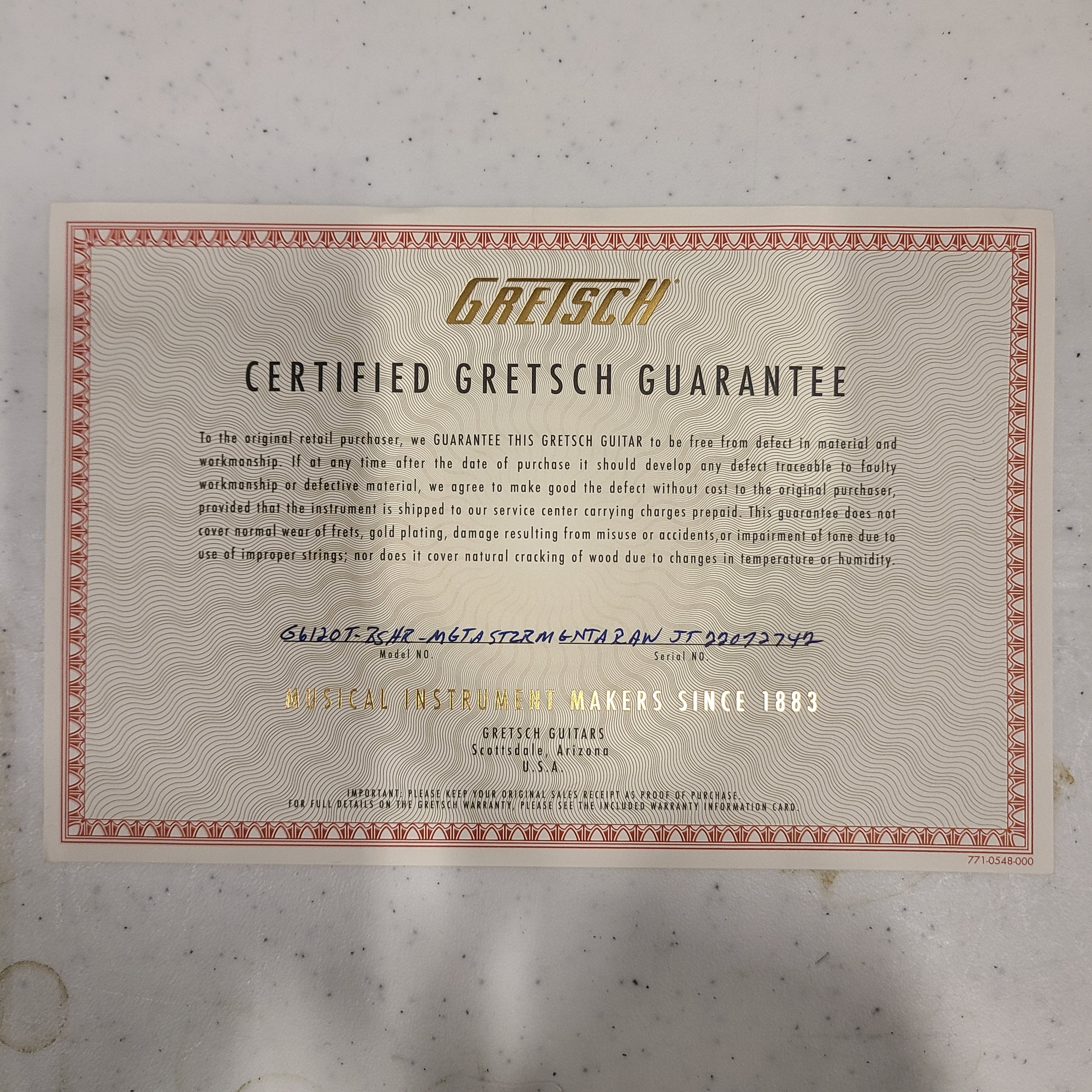 Gretsch G6120THR Brian Setzer Signature Hot Rod semi-hollow electric guitar Candy Magenta with gold hardware