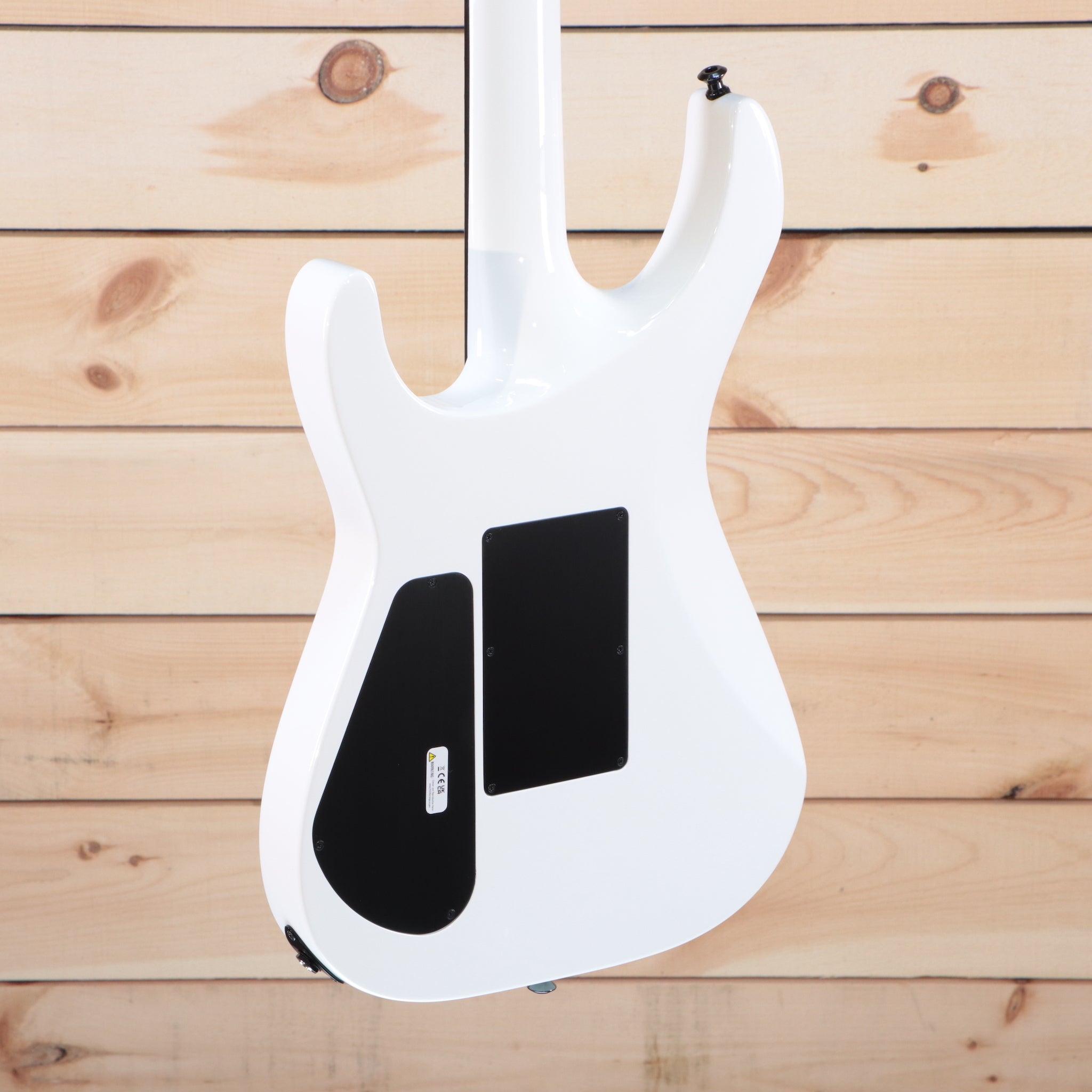 Jackson MJ Series Soloist SL2 electric guitar Snow White with dual black humbucker pickups