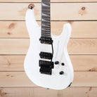 Jackson MJ Series Soloist SL2 electric guitar Snow White with black Floyd Rose tremolo bridge