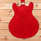 Eastman T64VRD semi-hollow electric guitar Antique Red with cream binding and f-holes
