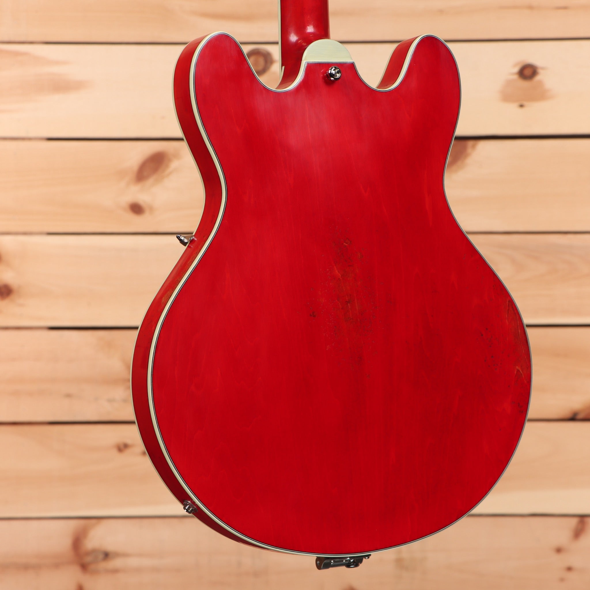 Eastman T64VRD semi-hollow electric guitar antique red with f-holes and maple neck
