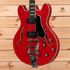 Eastman T64VRD semi-hollow electric guitar antique red with dual humbuckers and bigsby tremolo